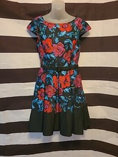 Eliza J Bright Floral  Fit & Flare Dress Retro 50s Style A-Line Cocktail Size 6