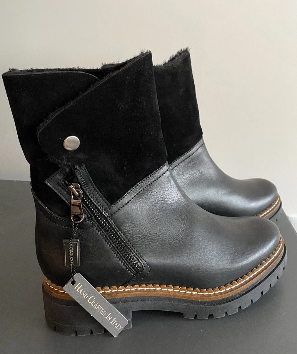 FABIANELLI Itallian made Black Leather Boots Size 8 US eBay