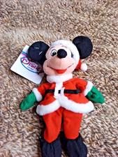 Disney Bean Bag Plush - SANTA MICKEY Mickey Mouse 7" NEW