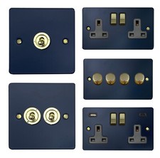 G&H Flat Plate Blue FRB3-PB Light Switches, Plug Sockets, USB, Dimmers, Toggles