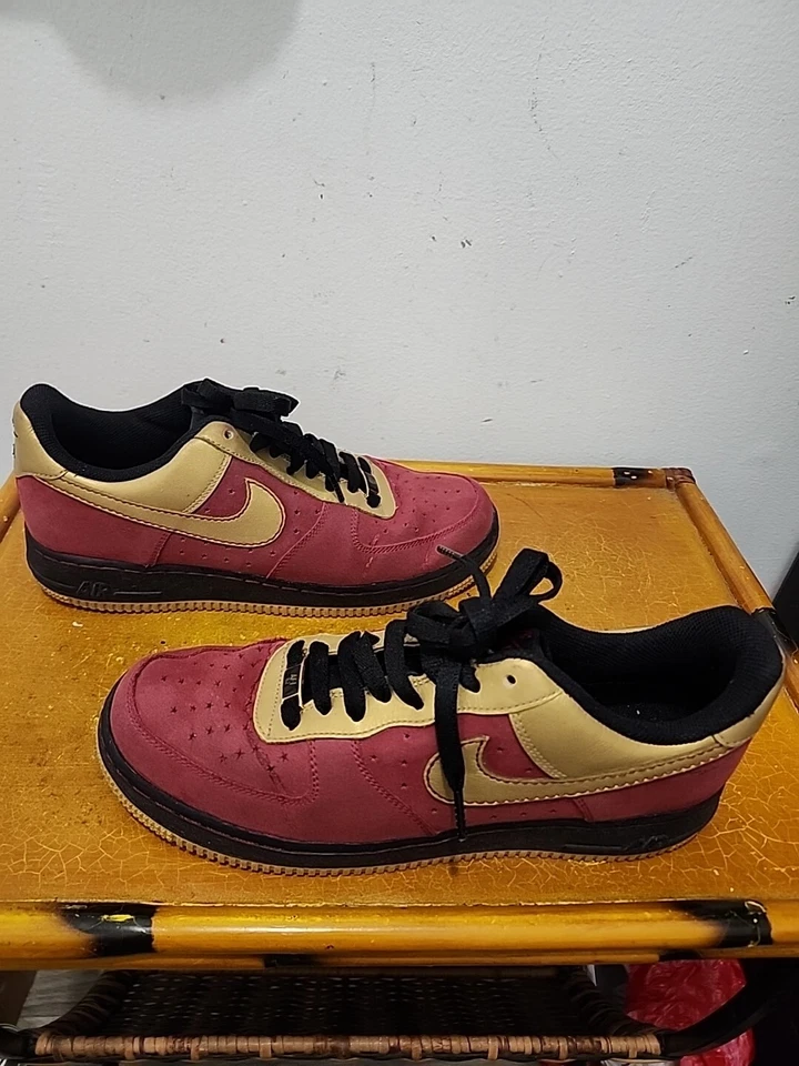 Nike Air Force 1 Low 07 Team Red Gold 2007 Size 10 Used Rare Authentic Red  - Image 4 of 4
