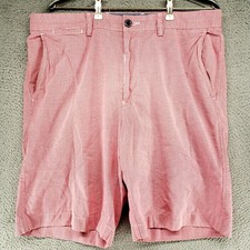 J Crew Chino Shorts Mens 36 Flat Front Lightweight Pink Micro Check Cotton Club