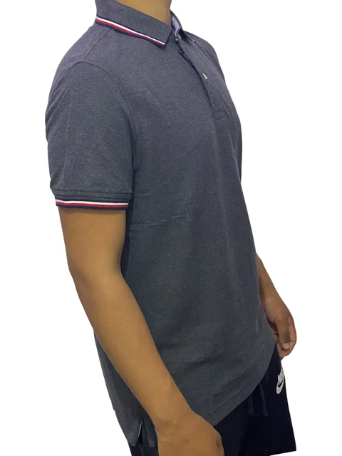 New Tommy Hilfiger Men'S Collared Polo T-Shirt In Orange &Amp; Grey S  M Uk | Ebay