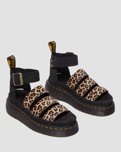 Dr. Martens Sandali donna Clarissa Ii Quad Leopardati in pelle con plateau marrone/nero - Foto 3 di 8