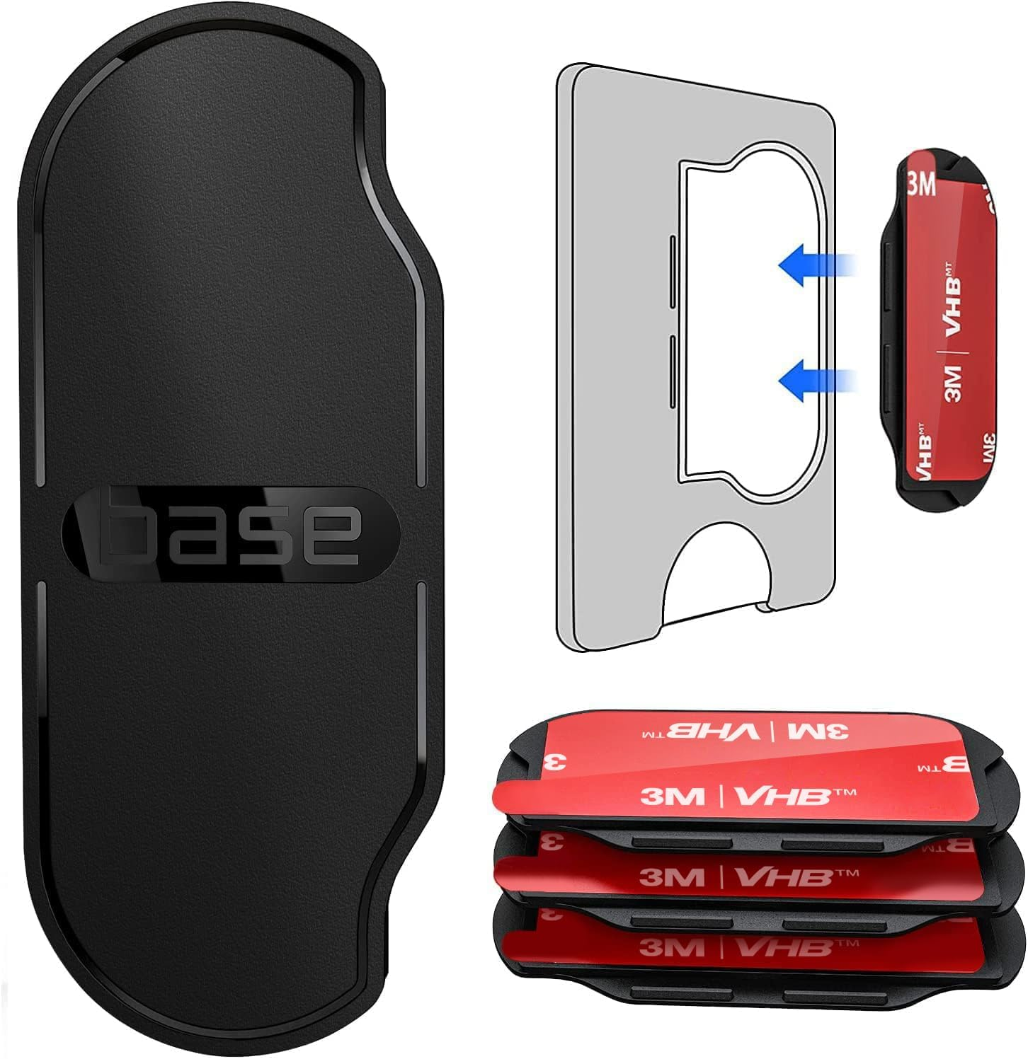 3PCS Detachable Adhesive Base Strips for Pops Wallet+ Sticky Plastic Parts