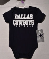 Dallas Cowboys Boys infant 12 Month Practice Tee Body Suit Navy New with Tags