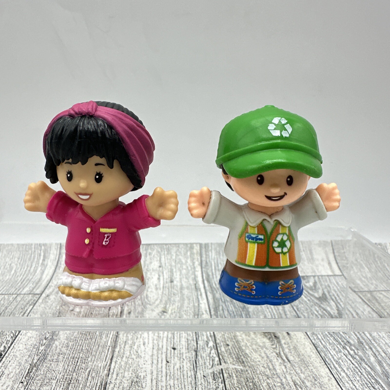 FisherPrice Little People Lot of 2 Figures Barbie Recycling Truck Man