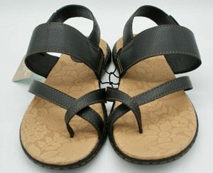 BOC BORN CONCEPT Sandals Women's Black Toe Ring Loop Slingback Sz 9 NEW Vegan | eBay