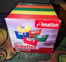 Imation Rainbow 3.5" Floppy Disks 1.44MB Diskettes 25 Pack IBM Formatted 2HD