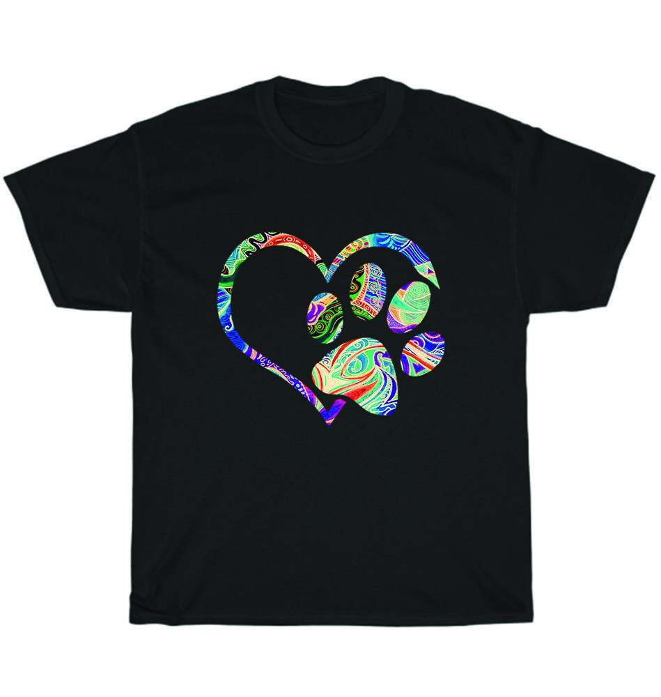Animal Rescue Dog Paw Print Tie Dye Rainbow Dogs Pet Animal Lover T-Shirt  Unisex | eBay