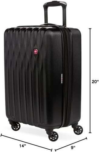 SwissGear 8018 Expandable Hardside Luggage Spinner Black Carry On 20" - Picture 7 of 7