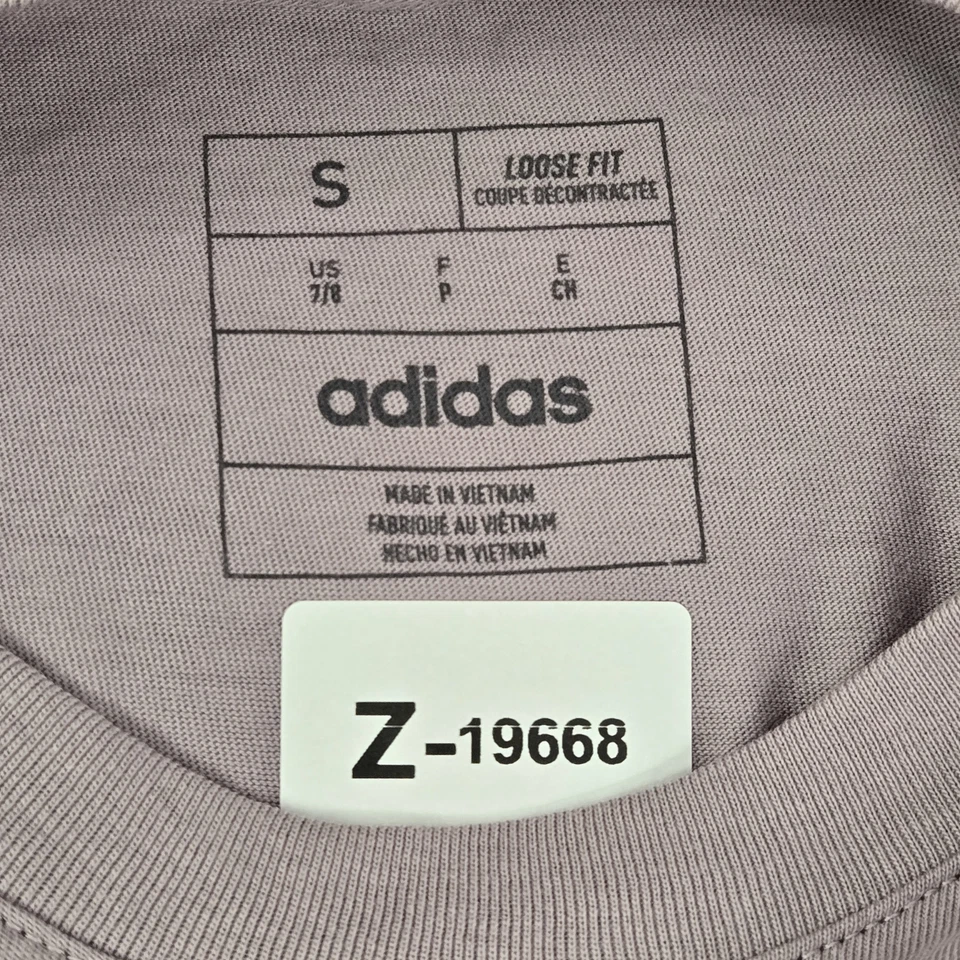 Adidas Girls Shirt S Purple Short Sleeve Loose Fit Logo Cotton Crew Neck Tee NWT - Image 2 of 4