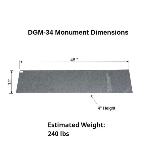 Marcador de cementerio de doble hierba de granito carbón DGM-34 - Imagen 2 de 2
