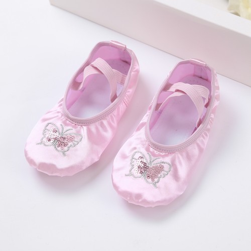 Kinder Mädchen Ballettschuhe Leder Ballett Tanz Schuhe Ballettschläppchen Rosa - Bild 4 von 26