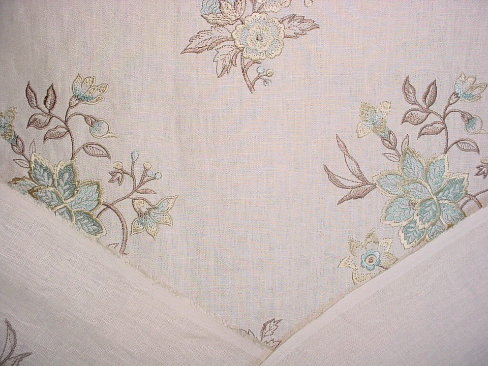 10Y Brunschwig & Fils BF10441 Marwood Oatmeal Embroidery Upholstery Fabric - Image 4 of 4