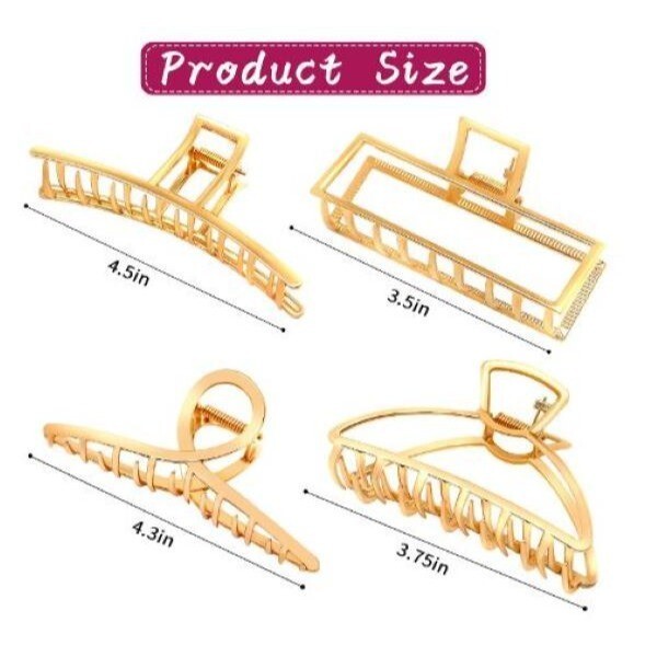 AIBEE 4pcs Large Metal Hair Claw Clips Nonslip Gold eBay