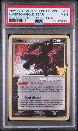 2021 Umbreon Gold Star 17/17 Pokemon Celebrations 25th Anniversary PSA Mint 9