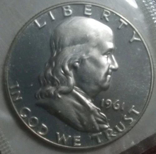 1961 Deep Cameo DCAM Proof Franklin Half Dollar 90% Silver Coin Rare Old