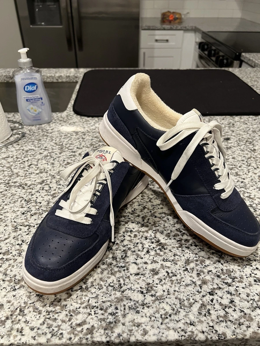 POLO Ralph Lauren Mens Size 8.5D Train 100 Mid Suede Mesh Sneakers Shoes Ralph Lauren Blue Solid Casual Shoes for Men for sale | eBay main image 2