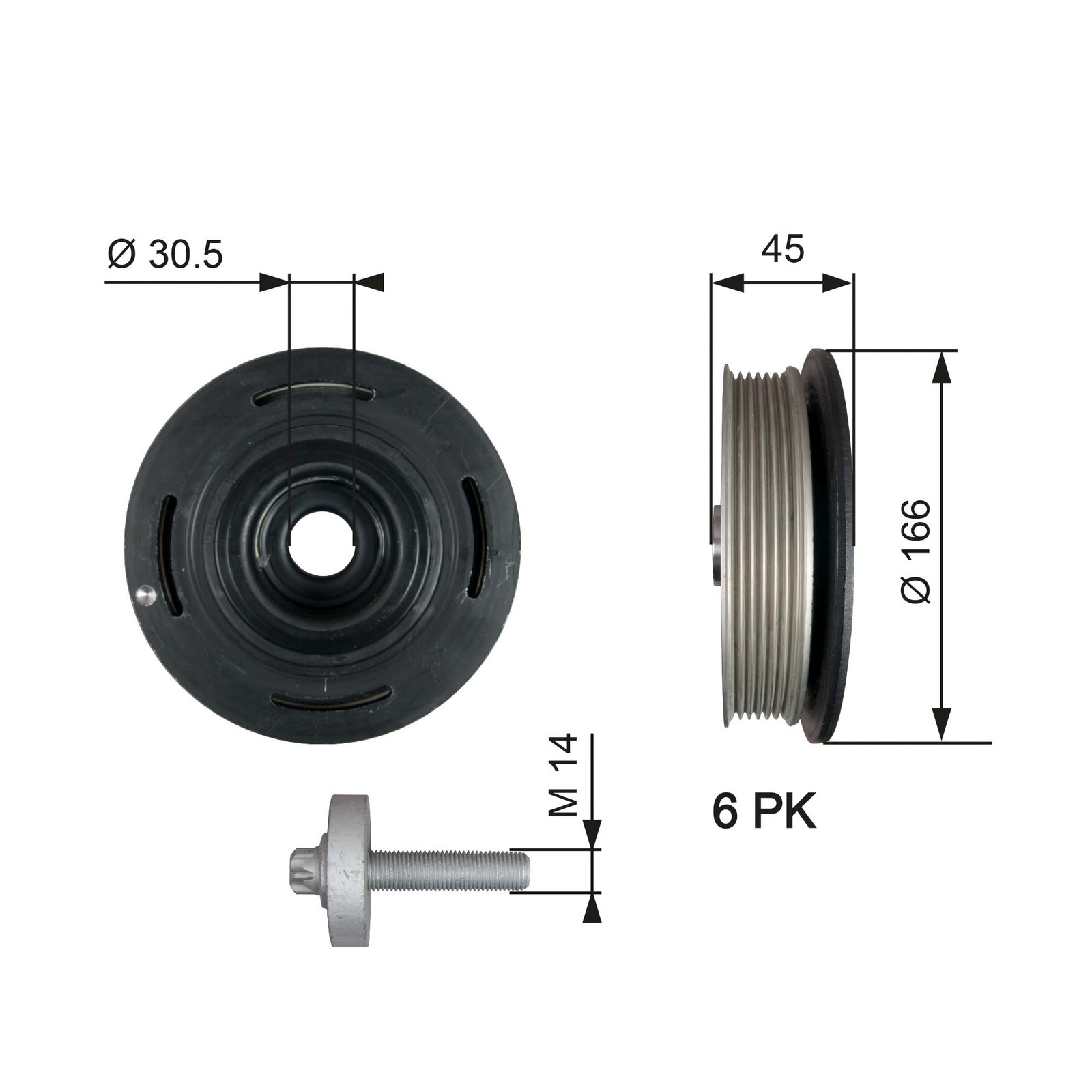 GATES-OE TVD1041A Belt Pulley, crankshaft for NISSAN,OPEL,RENAULT,VAUXHALL