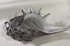 Murano Italy Studio Art Glass Conch Seashell Layered Shell Nautical 10in EUC