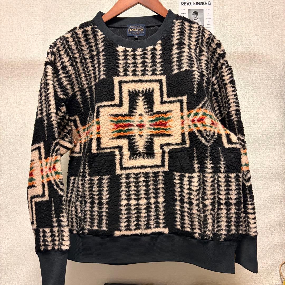Pendleton Chimayo Pattern Boa Fleece Pullover M V… - image 1