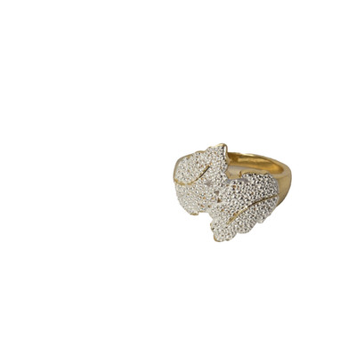STS Karis Women's Size 7 Rhinestone Leaf Ring Gold Plated