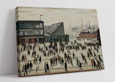 L.S. LOWRY, GOING TO THE MATCH- FRAMED CANVAS WALL ARTWORK PICTURE PRINT