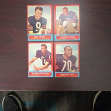 Topps 1963 Topps - Chicago Bears 4-Card Lot Bill Wade #61 #65 #67 #71