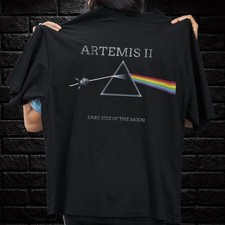 Artemis II Dark Side of the Moon Space Mission Unisex Black Graphic T-Shirt