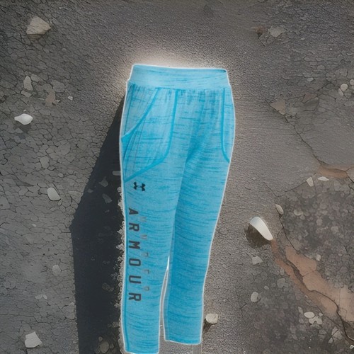 NWT Under Armour Teal Blue/ Black Capri Activewear Pants Girls XL (YXL)