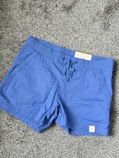 St Johns Bay Shorts 12 Womens L Mid Rise Bright Blue Easy Fit Thru Hip & Thigh