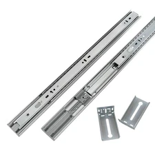 1 Pair 22" Side Mount Soft-Close Drawer Slides, Full Extension, 100LB Capacity