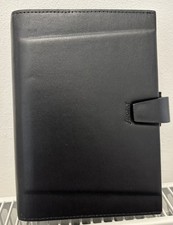 Lightly Used Filofax “City” Black Genuine Bonded Leather Personal Organiser 