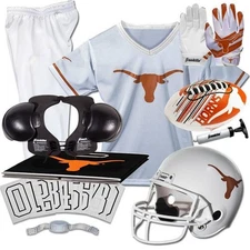 Texas Longhorns Kids NCAA 11pc Deluxe Football Uniform Set, Medium