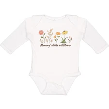 Inktastic Mommy's Little Wildflower Long Sleeve Creeper Mom Mommy Mother Nana