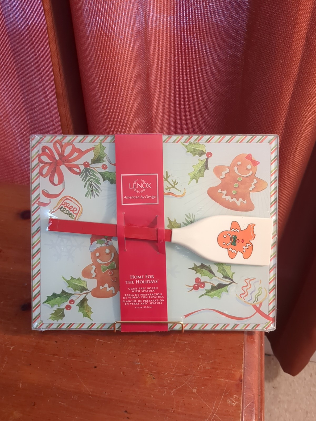 Lenox Glass Prep Board With Spatula Gingerbread NEW