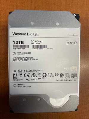 WD HGST DC HC520 12TB 7.2K SAS 12Gb/s 3.5'' 4Kn HDD HUH721212AL4200 - Tested!