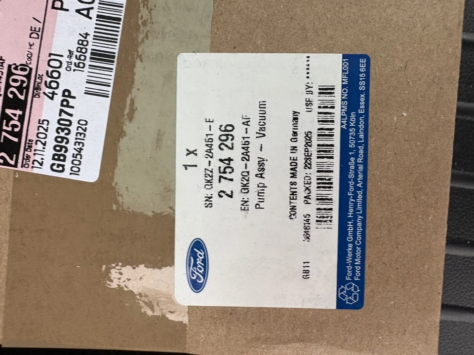 FORD TRANSIT MK8 2.0 ECOBLUE DIESEL 2016-2023 NEW OE VAC VACUUM PUMP + GASKET - Image 2 of 2