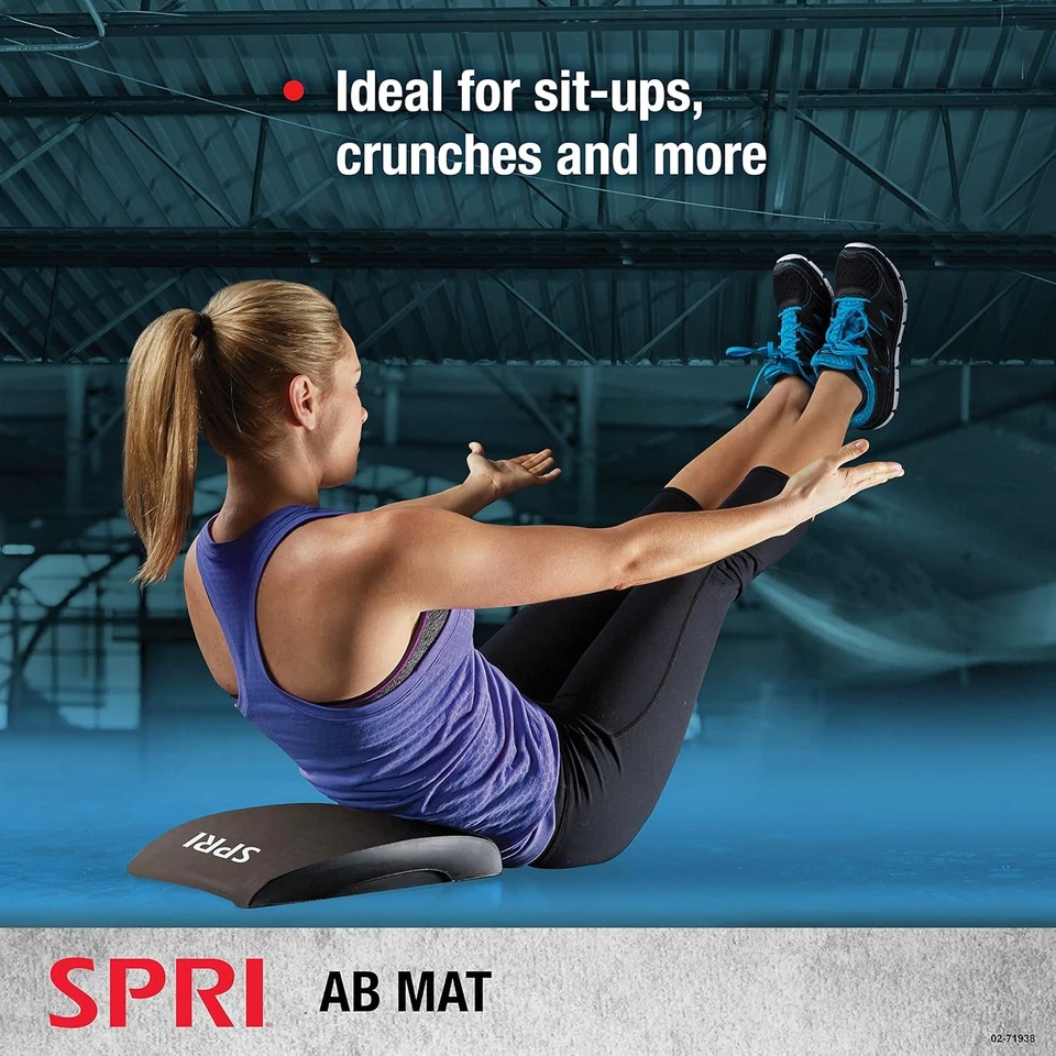 SPRI Ab Mat, Portable Core Workout Mat for Sit-Ups & Crunches Black - Image 3 of 4