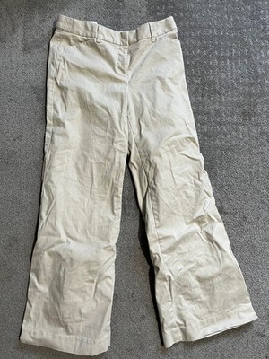 Express Editor Relaxed Trouser Pants Women s 8 Beige Cream Mid Rise Work Career
