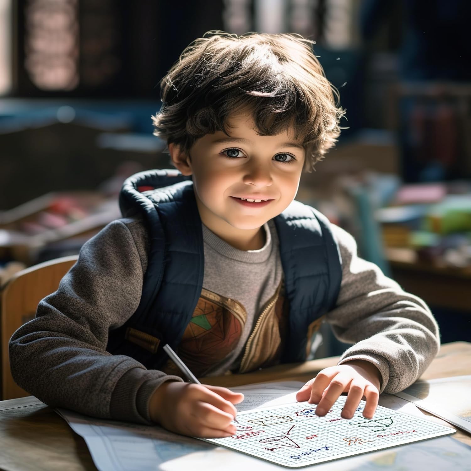 XY Axis Graph Dry Erase Board, 9" x 12" Double-Sided Coordinate Grid Whiteboard,