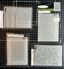 Darice Embossing Folder DOILY LACE, LAYERED HEARTS, FOREST BACKGROUND MINI DAISY