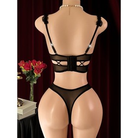 Women's Sexy Lingerie Lace Babydoll Bra Thong Set Sleepwear Underwear Nightwear