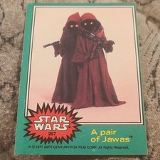 Topps 1977 Star Wars 4 (Green) Trading Card #257 A Pair of Jawas