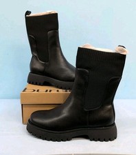 Burudani Women's Chunky Sole Chelsea Style Slip On Ankle Boot US 10 Black