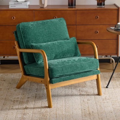 1 Pack Mid-Century Modern Accent Chair, Living Room Chairs with Pillow Corduroy