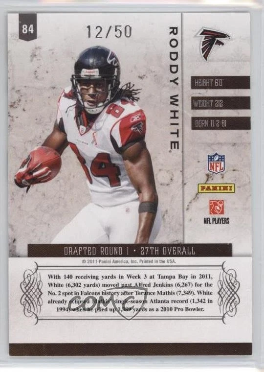 2011 Panini Plates & Patches Infinity Gold /50 Roddy White #84 - Image 2 of 2