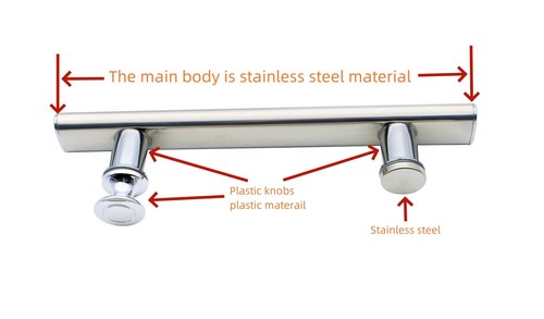 2 Pack Square Shower Door Handle with Plastic knobs Replacement for - Picture 4 of 5