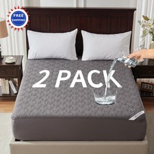 Waterproof Mattress Protector King Size 2 Pack Deep Pocket Depth Soft Noiseless